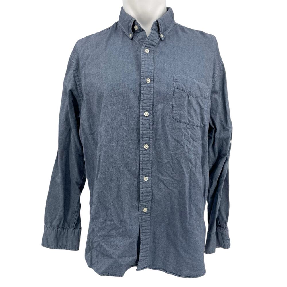 Arrow Blue Gray Chambray Denim Button Down Shirt Casual Top Workwear Size XL